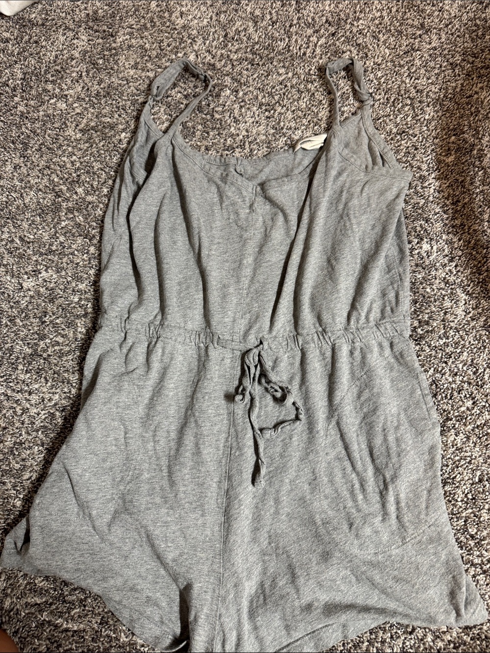 Coyuchi Grey Cotton-Camisole Romper